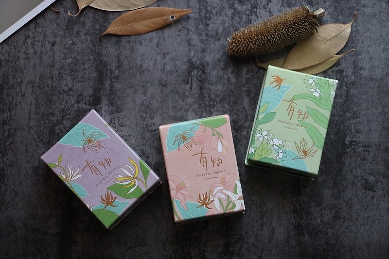 有物台湾花薰茶-三入花月礼盒 - 茶 - 植物．花 粉红色