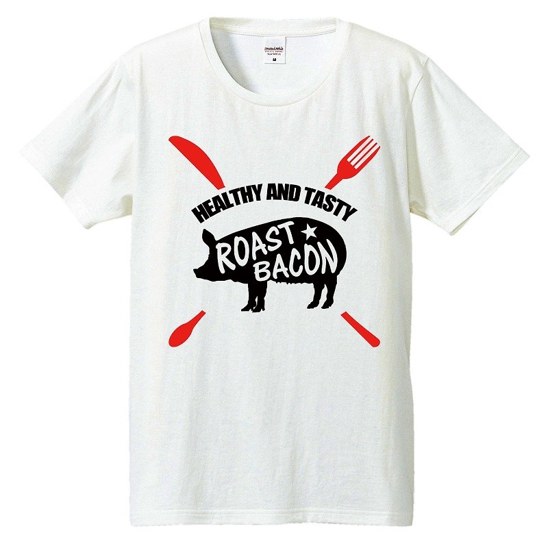 Tシャツ / Roast Bacons knife&fork - 男装上衣/T 恤 - 棉．麻 白色