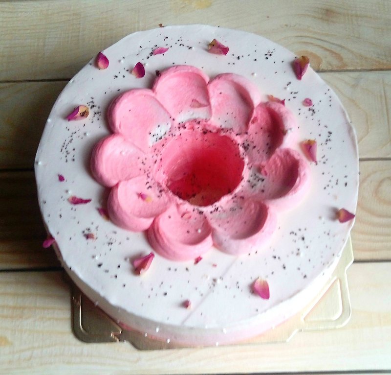粉嫩绽放戚风蛋糕 可变换口味颜色 - 蛋糕/甜点 - 新鲜食材 粉红色