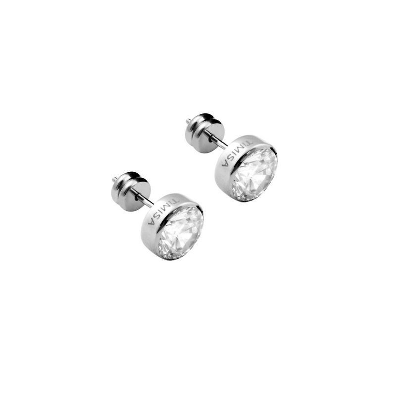 璀璨晶钻-白色 纯钛耳针/钛耳环一对 买即赠钛贴两粒 - 耳环/耳夹 - 其他金属 白色
