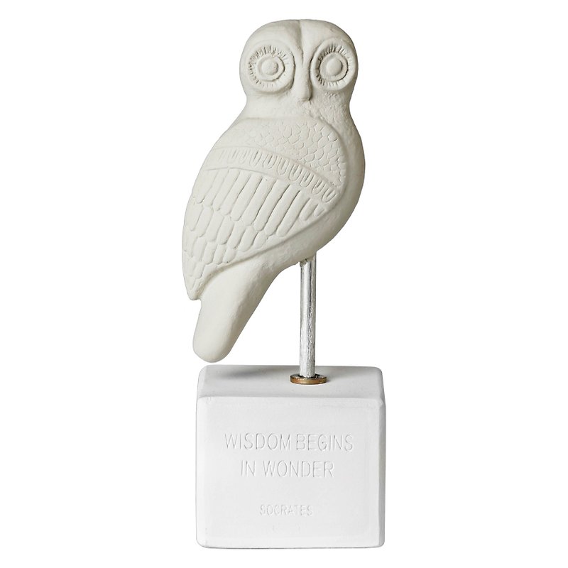 古希腊 猫头鹰摆饰 Owl Heron (冷灰) - 手工陶制雕像 - 摆饰 - 陶 灰色