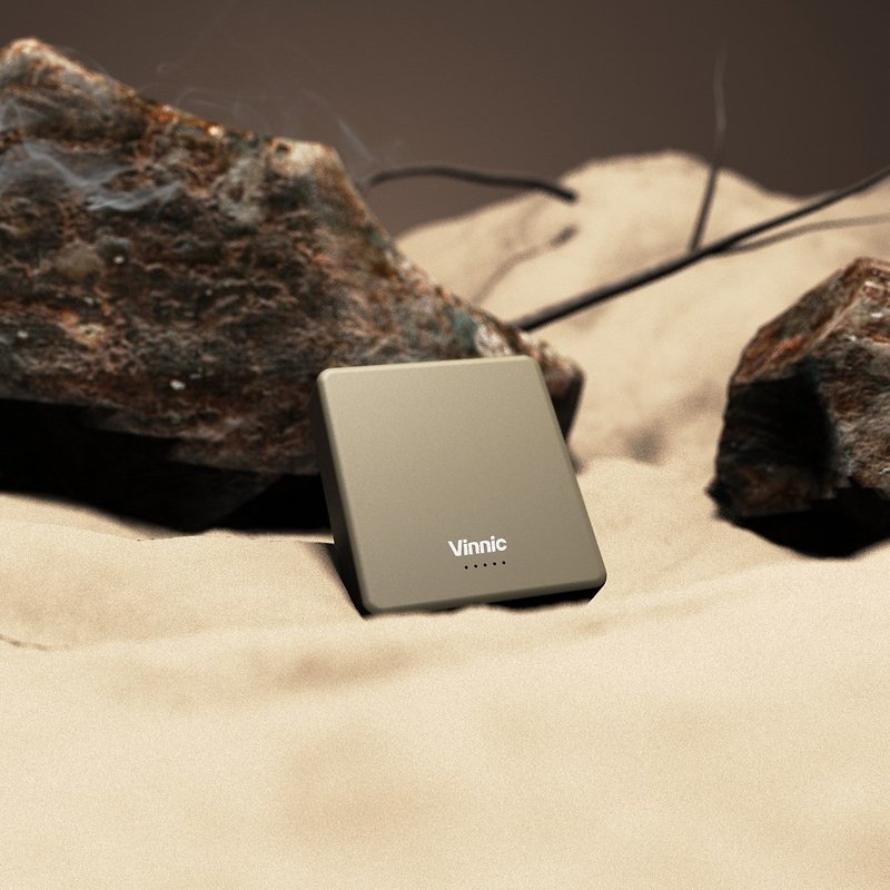Vinnic Magsafe 8,000mAh 15W 磁吸式 行动电源 - 沙色 - 充电宝/传输线 - 塑料 卡其色