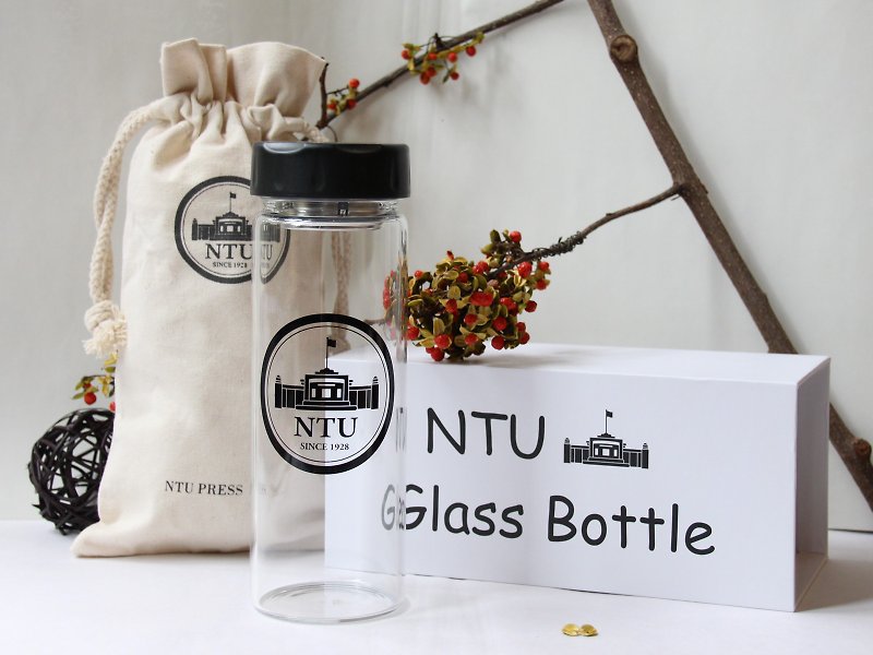 NTU校门玻璃瓶 450ml - 茶具/茶杯 - 玻璃 透明