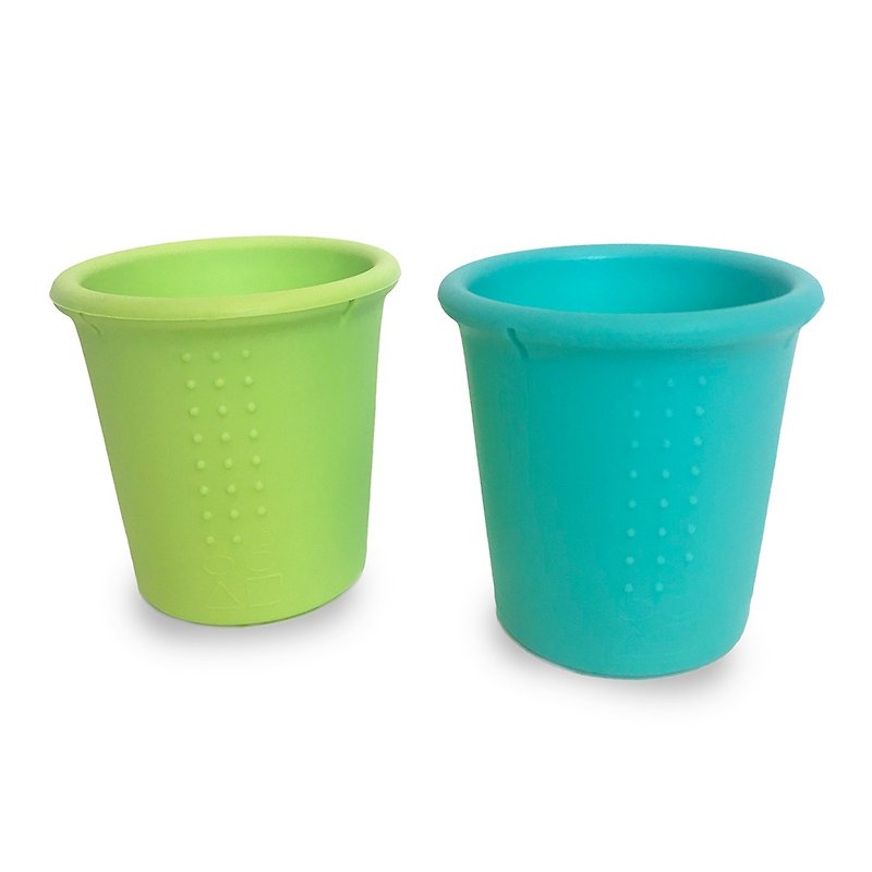 美国Gosili铂金级硅胶餐具【8oz】硅胶杯两入组--大海蓝/青柠绿 - 儿童餐具/餐盘 - 硅胶 绿色