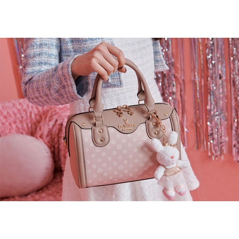 其他材质 手提包/手提袋 粉红色 - PLAYBOY - 波士顿包 BALLERINA芭蕾兔系列 - 杏色