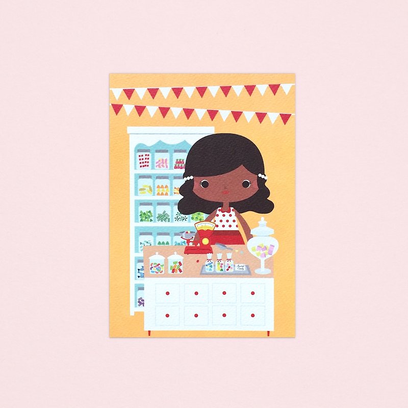 [女孩与她的店] mandy 的糖果店 - 明信片 - 卡片/明信片 - 纸 黄色