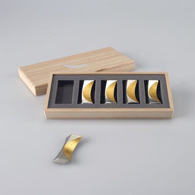 金色月光筷架组 - 五入 - 筷子/筷架 - 其他金属 银色