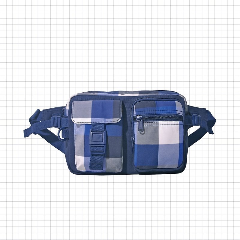 UP 个性口袋斜挎包 UP-2303-BH【 台湾原创品包包品牌】 - 侧背包/斜挎包 - 棉．麻 蓝色