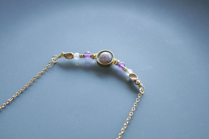 月冕 -项链 锁骨练  - 项链 - 铜/黄铜 紫色