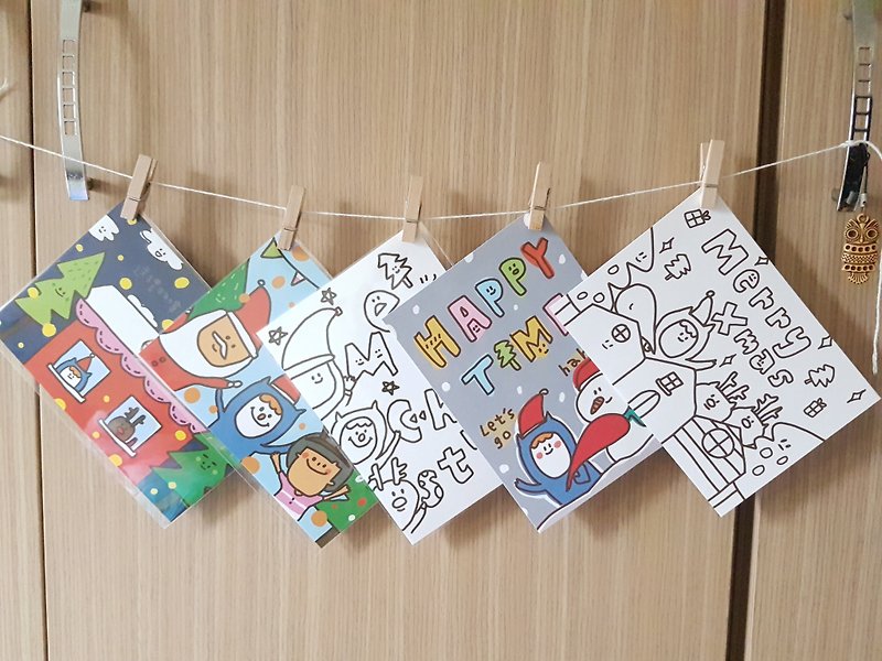 Ning's-圣诞节卡组(5入) - 卡片/明信片 - 纸 