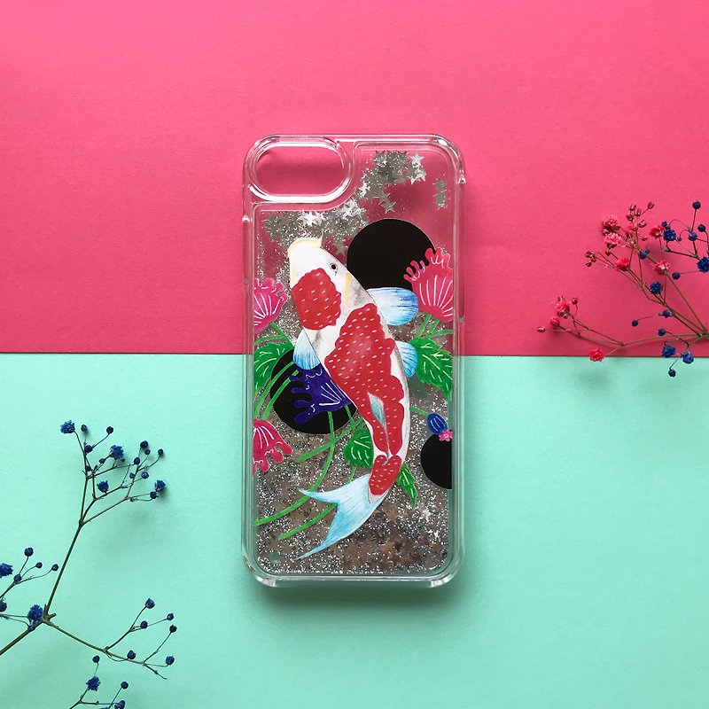 キラキラと泳ぐ鯉 iPhone グリッターケース シルバースター - 手机壳/手机套 - 塑料 银色