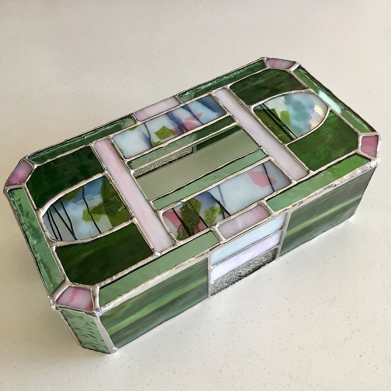 ティッシュボックスケース Secret flower ガラス Bay View - 纸巾盒 - 玻璃 粉红色