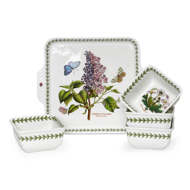 Portmeirion-Botanic Garden 经典植物园系列-花语五件碗盘组(原) - 碗 - 瓷 白色