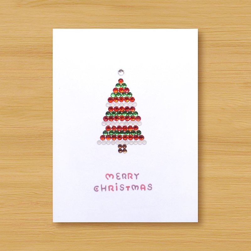 ( 2款供选择 ) 手工贴钻卡片 _ Shiny 蛋糕圣诞树 - 圣诞卡 - 卡片/明信片 - 纸 红色