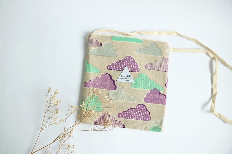 MaryWil方形小包-紫色云朵 - 侧背包/斜挎包 - 棉．麻 多色