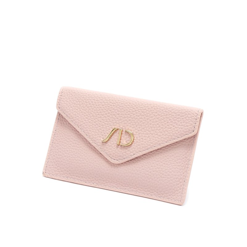 ANNA DOLLY真皮卡片包 粉红色 - 皮夹/钱包 - 真皮 粉红色