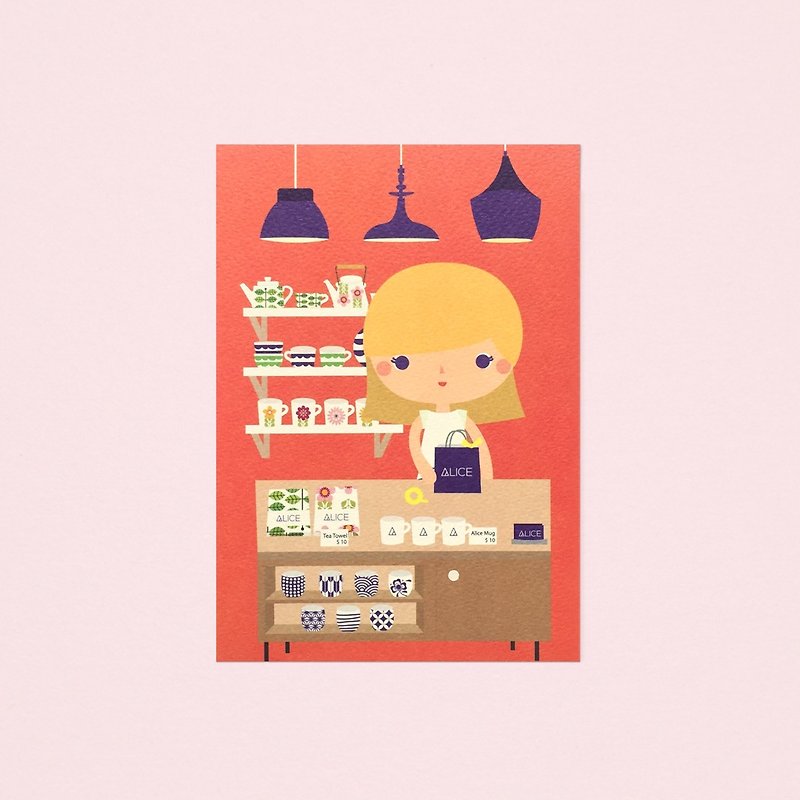 [女孩与她的店] alice 的餐具店 - 明信片 - 卡片/明信片 - 纸 橘色