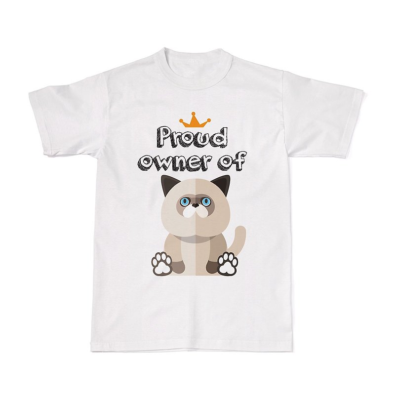 Proud Cat Owners Tees - Himalayan Cat - 女装 T 恤 - 棉．麻 白色