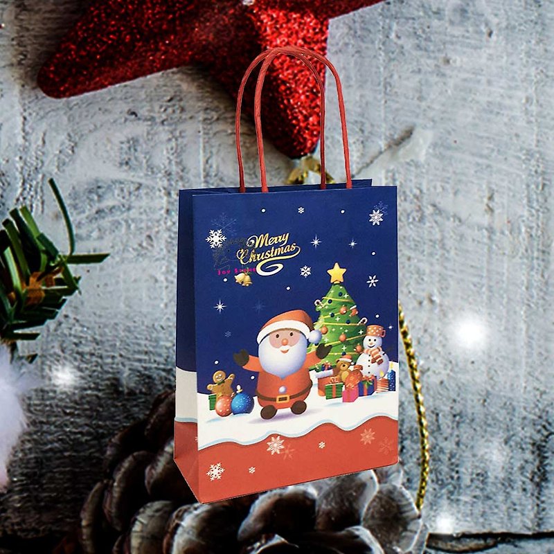 圣诞礼物袋 提袋图案-圣诞老人 圣诞树 雪人 雪花 送礼包装 - 包装材料 - 纸 多色