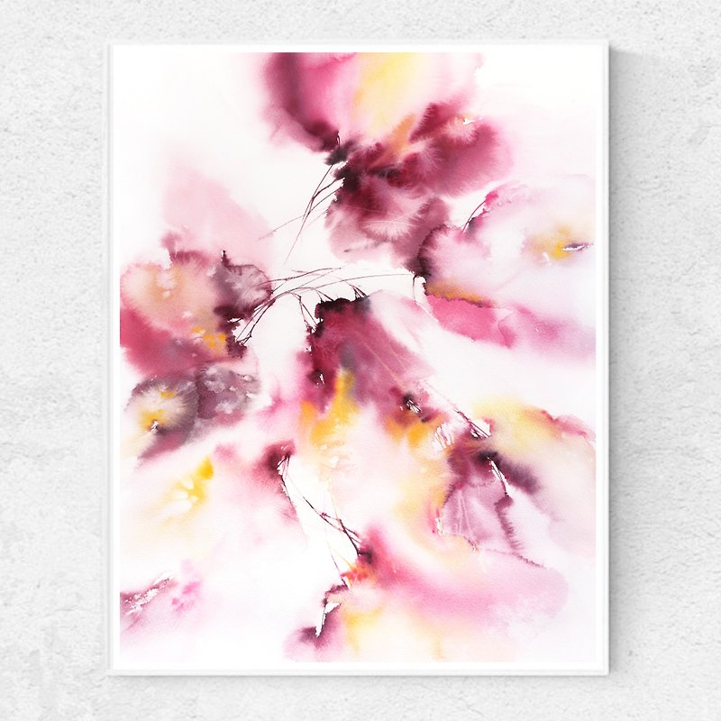 Abstract floral wall art Hanging Picture Home Decor Original watercolor painting