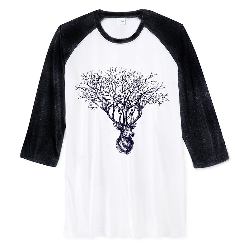 Deer Tree【现货】中性七分袖T恤 2色  鹿树麋鹿设计文青自创品牌动物 - 男装上衣/T 恤 - 棉．麻 多色