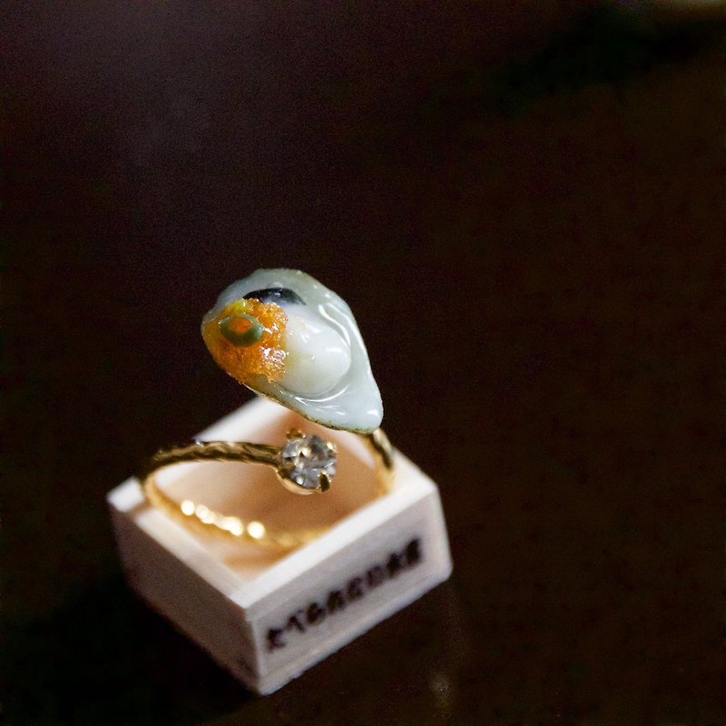 生牡蠣好きのためのリング　もみじおろし - 戒指 - 粘土 橘色