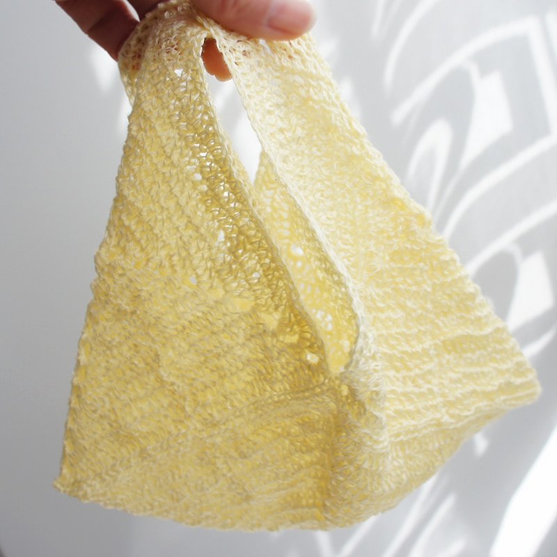 Ba-ba handmade motif connecting mini bag No.NA1 - 手提包/手提袋 - 其他材质 黄色