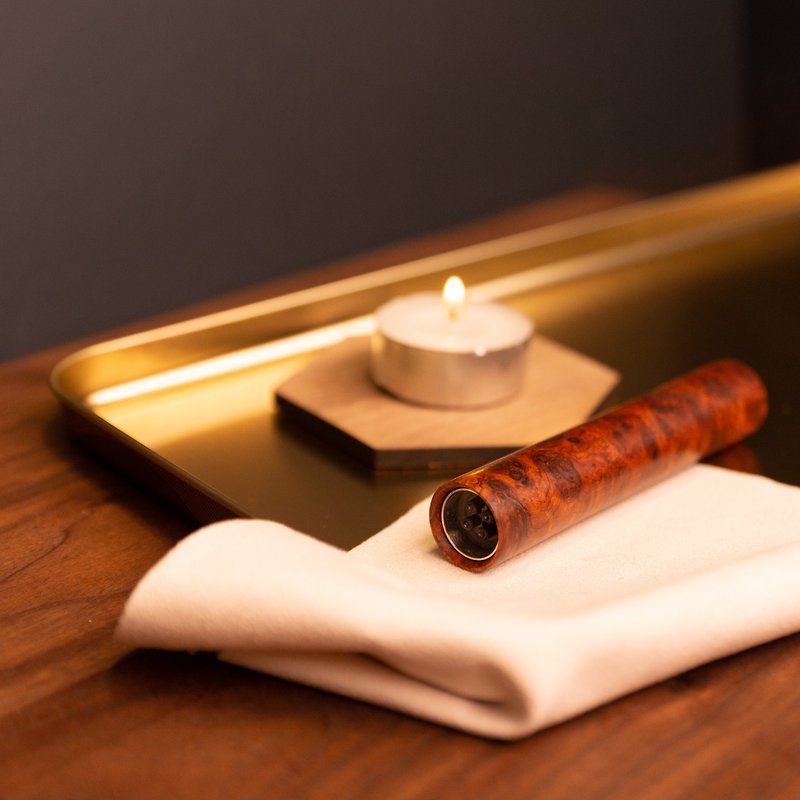 实木点香器| 吹气式・可雷射雕刻    #打火机 - 香薰/精油/线香 - 木头 咖啡色