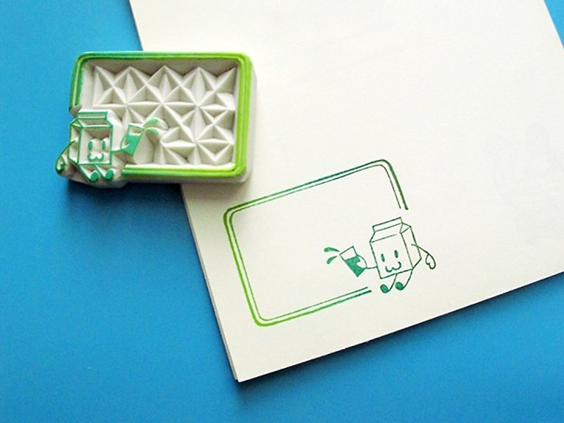 Apu手工章 实用牛奶盒便笺 MEMO印章 手帐印章 - 印章/印台 - 橡胶 
