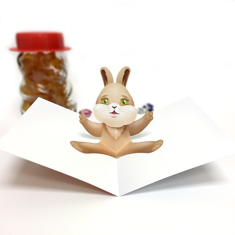 兔仔卡|兔仔生日卡|生日卡|兔子立体卡|兔子卡|动物生日卡 - 卡片/明信片 - 纸 