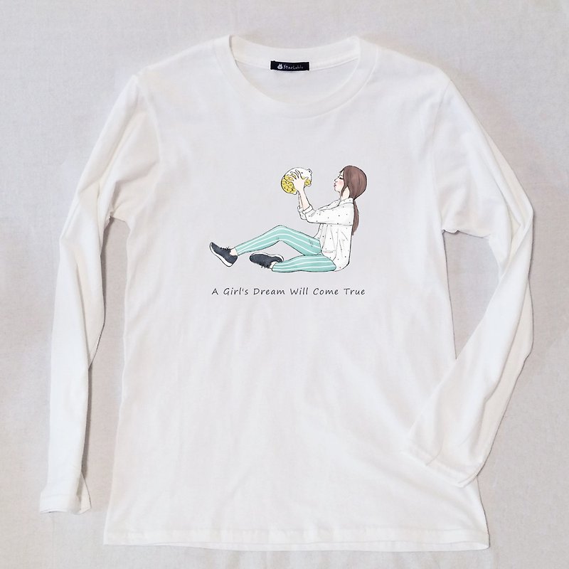 女孩的梦想 - 原创插画T恤 / 纯棉长袖上衣 - 女装 T 恤 - 棉．麻 