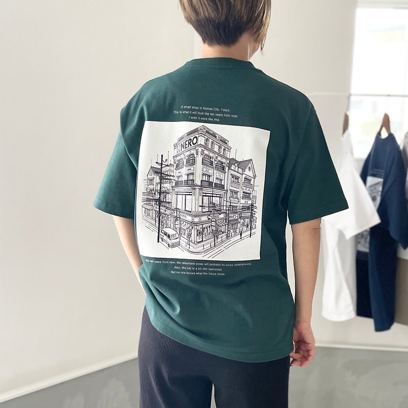 【2024新作】USAコットン バックプリントTシャツ ユニセックス 5色展開 【グリーン】 - 女装 T 恤 - 棉．麻 绿色