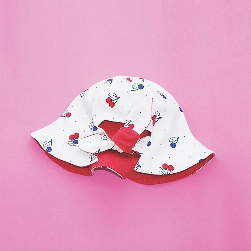 cherry Bow hat - 帽子 - 棉．麻 红色