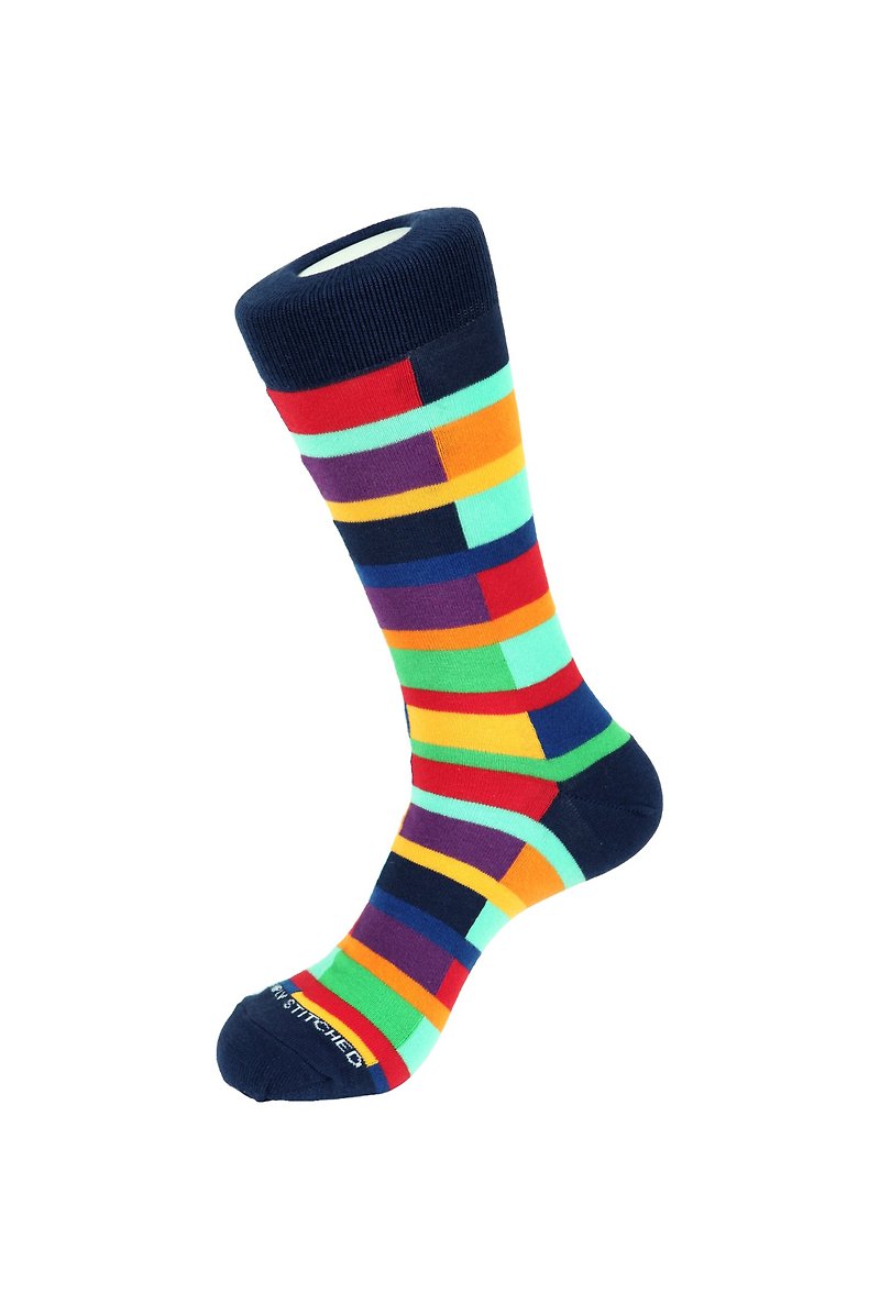 Color Block Socks 彩色色块袜子 by Unsimply Stitched - 袜子 - 棉．麻 蓝色