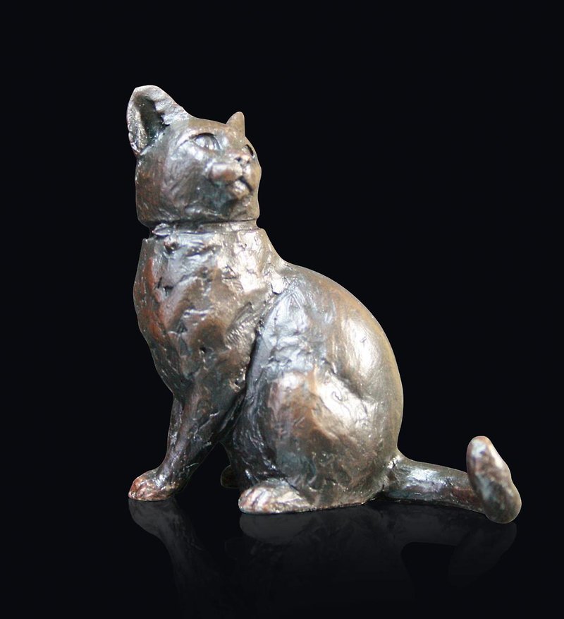 Small Cat Sitting - Michael Simpson (Limited Edition Solid Bronze Sculpture) - 摆饰 - 其他金属 金色