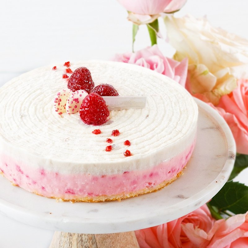 【LeFRUTA朗芙】玫瑰伊芙琳 / 玫瑰荔枝覆盆子奶酪 6寸 - 蛋糕/甜点 - 新鲜食材 粉红色