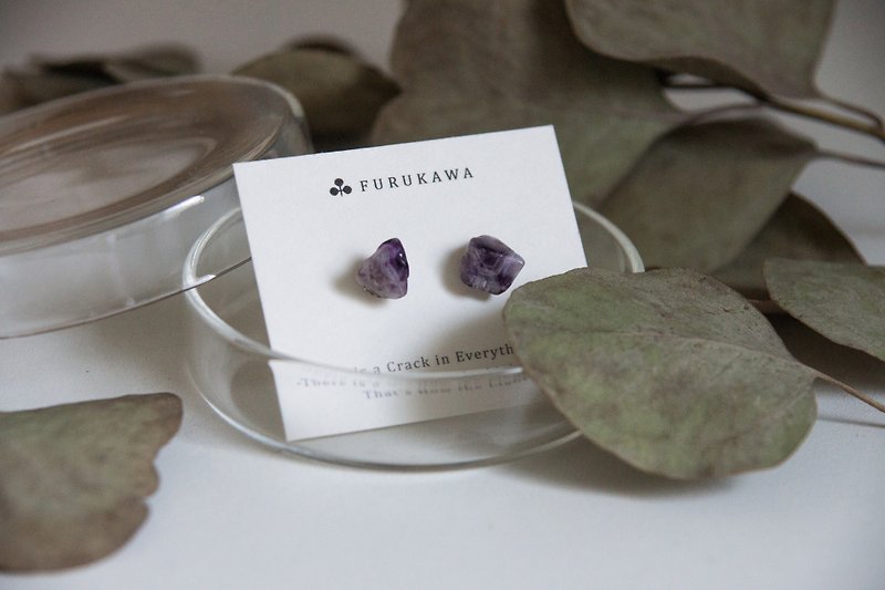 CRACK | 矿物系耳环 |  EARRINGS - 耳环/耳夹 - 水晶 紫色