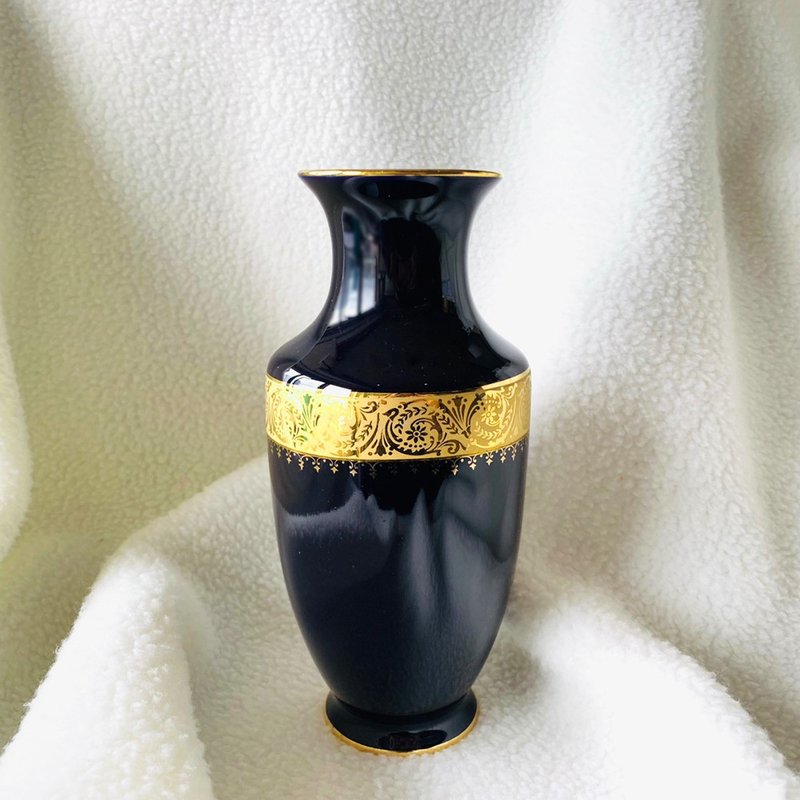 法国LIMOGES CASTEL 22K金罗曼蒂克花器 - 花瓶/陶器 - 瓷 蓝色