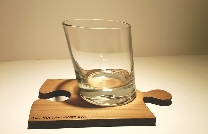 《C.L Studio 》长方形设计 拼图原木杯垫 Puzzle Board - 杯垫 - 木头 