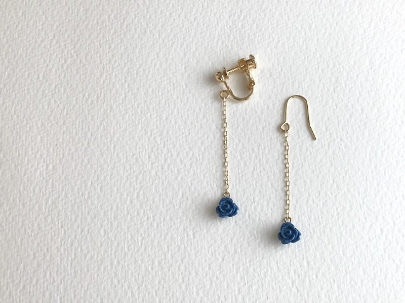 Quartet/blue or rosso（earrings(clip-on or pierced )） - 耳环/耳夹 - 塑料 多色