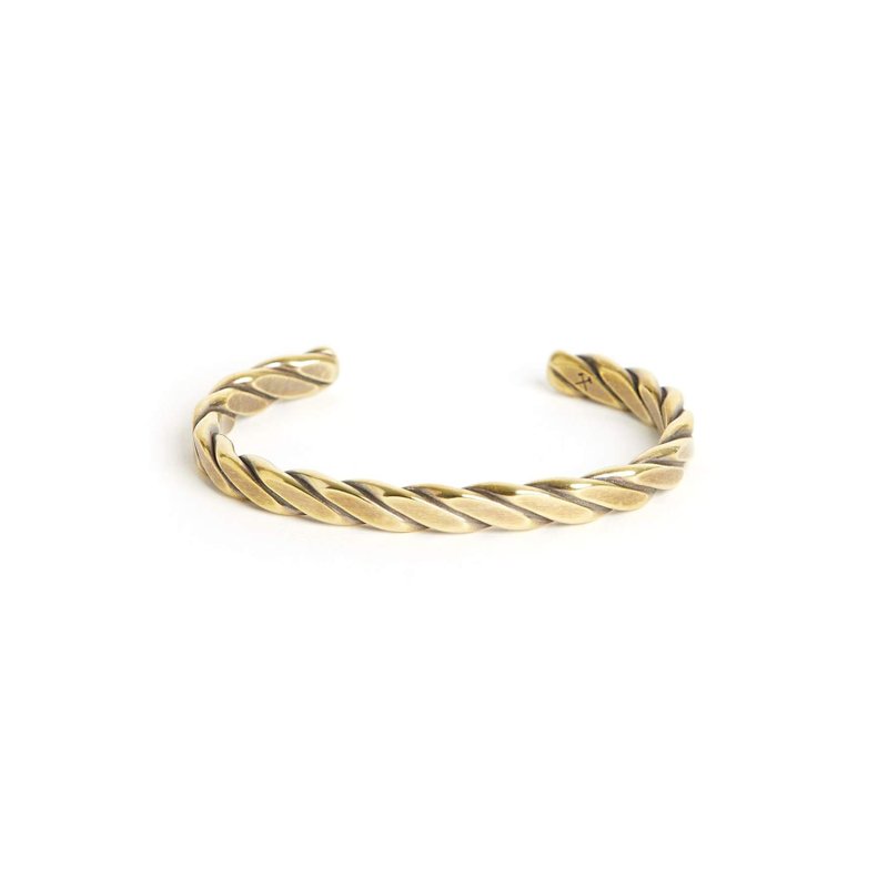 Studebaker Metals - Heavyweight Plait 手工锻造古拙黄铜手环 - 手链/手环 - 铜/黄铜 黄色