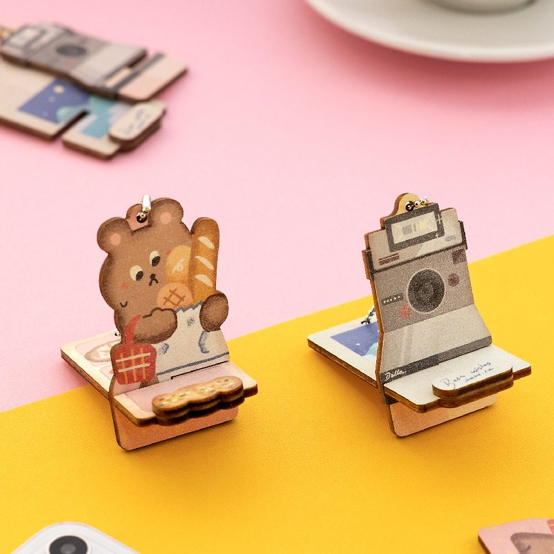 【卡好手机架】面包熊熊/拍立得-创意吊饰拼图 可随身携带