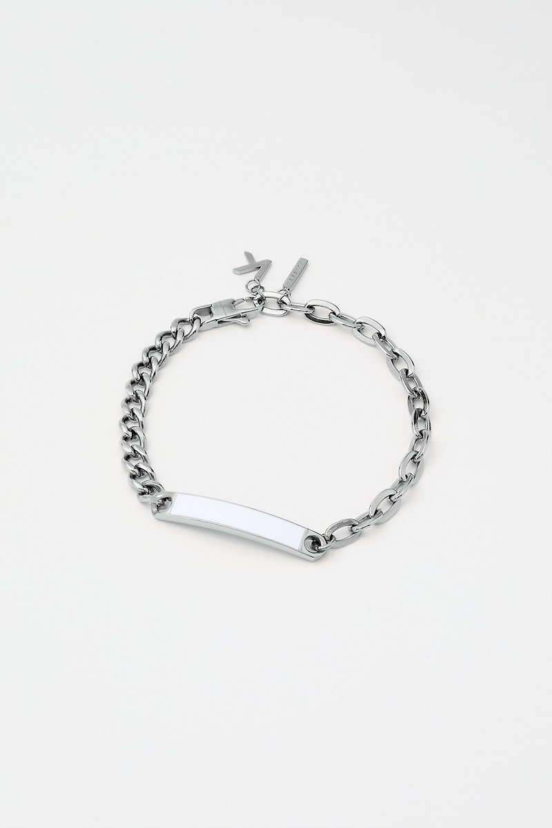 Chain2Chain Silver & White Enamel Bracelet  手链 - 手链/手环 - 不锈钢 