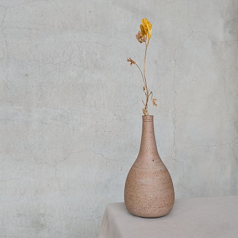 花生芝麻 窄颈高瓶 花器 摆饰 - 花瓶/陶器 - 陶 橘色