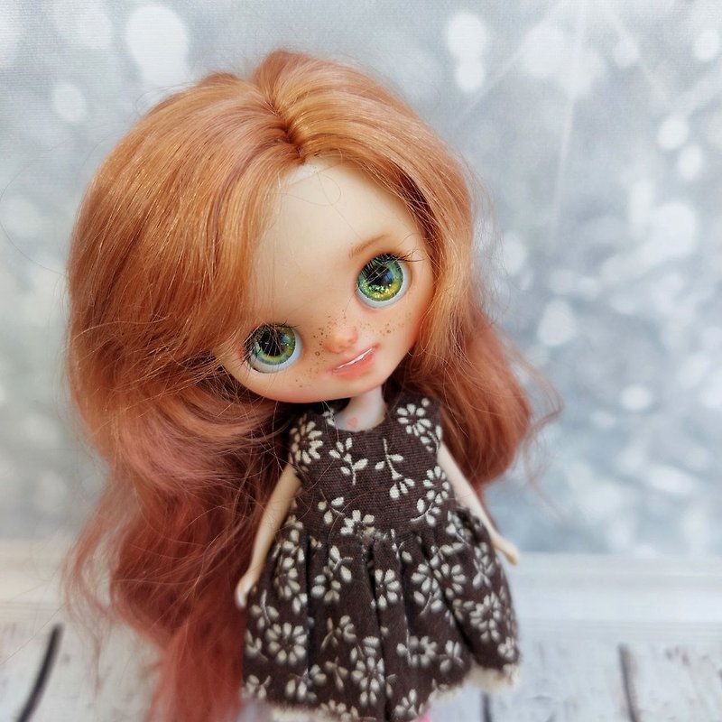 Doll. Petite Blythe/ OOAK Petite doll/ miniature doll with red hair, Funny doll. - 玩偶/公仔 - 塑料 