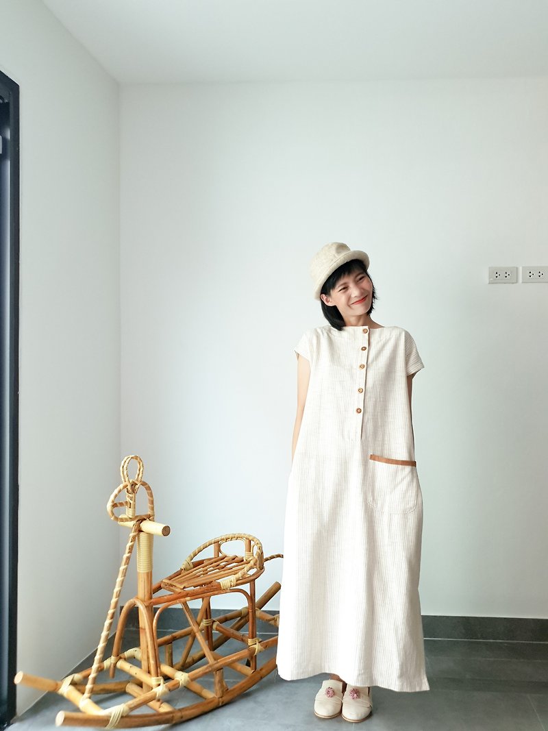 TREE Dress - 洋装/连衣裙 - 棉．麻 白色