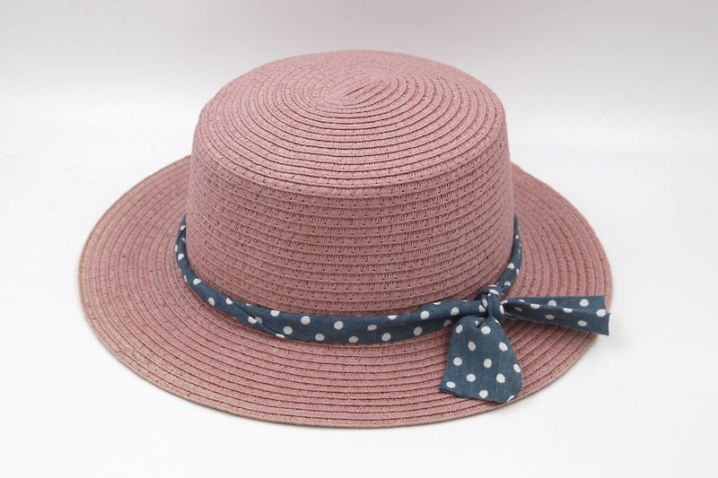 【纸布家】小礼帽(葡萄紫)纸线编织 - 帽子 - 纸 粉红色