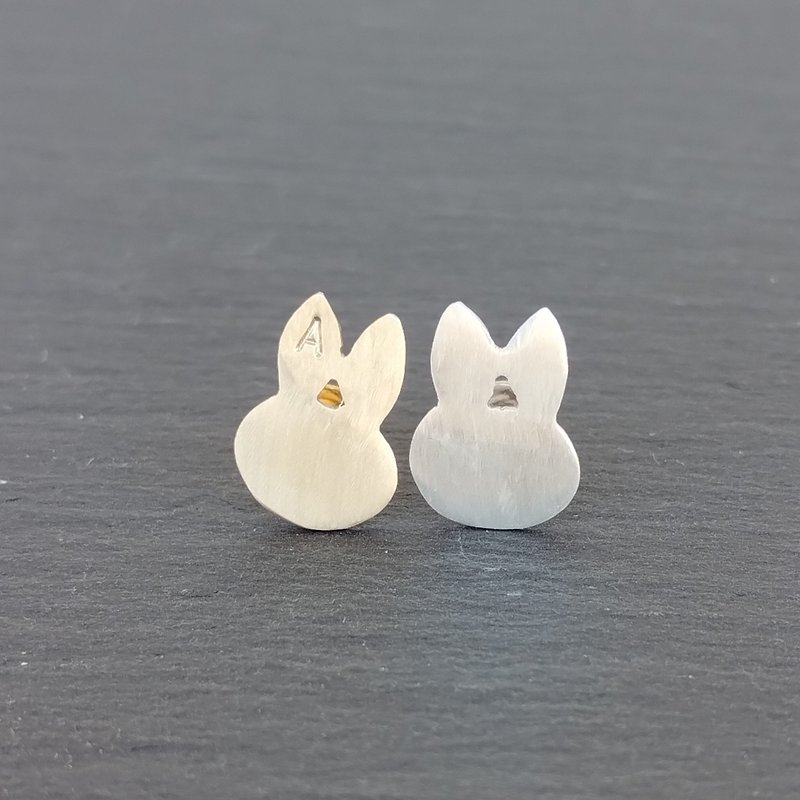 Brass Silver 950 rabbit earrings Free engraving