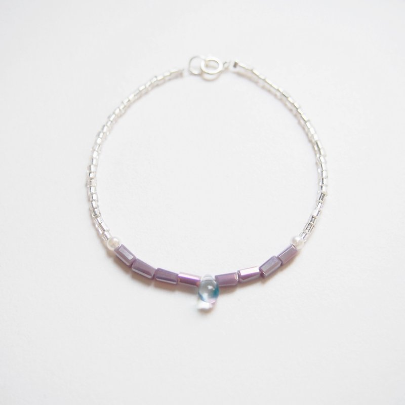 水滴透琉璃 • 雅紫管珠 • 手链手环 • 礼物 - 手链/手环 - 其他金属 紫色