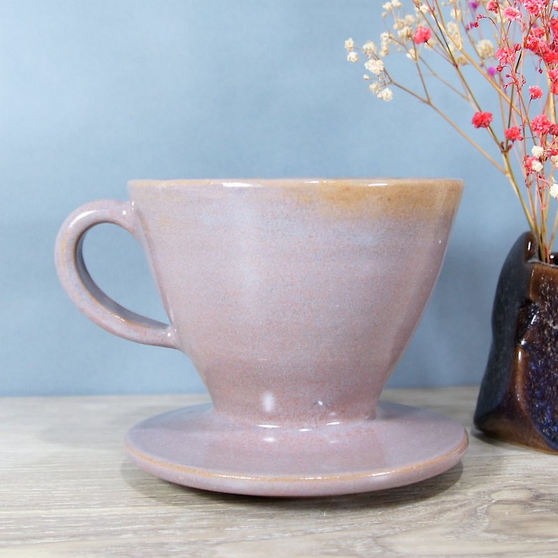 粉紫圆锥形咖啡滤杯 - 咖啡杯/马克杯 - 陶 粉红色